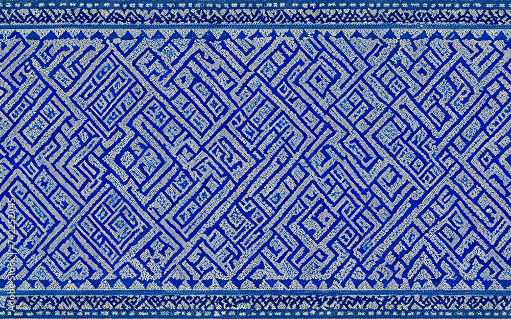 Patterns of Persian carpets. Part of Old blue Persian rug Texture, abstract ornament