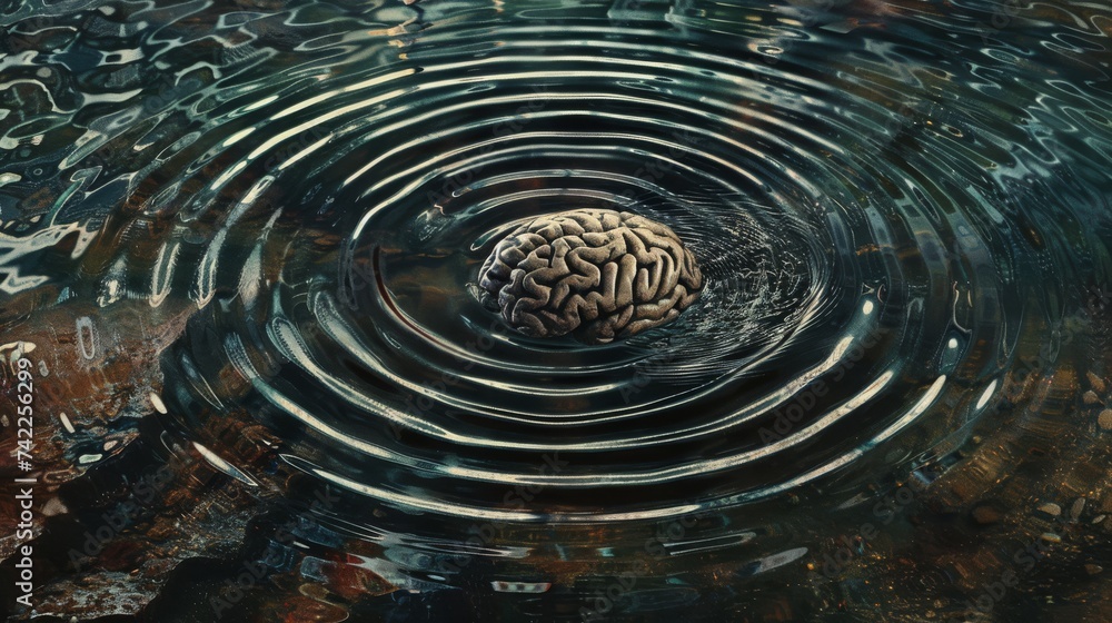 preserved brain, meticulously dissected and displayed in a crystal-clear resin block preserved brain, meticulously dissected and displayed in a crystal-clear resin block