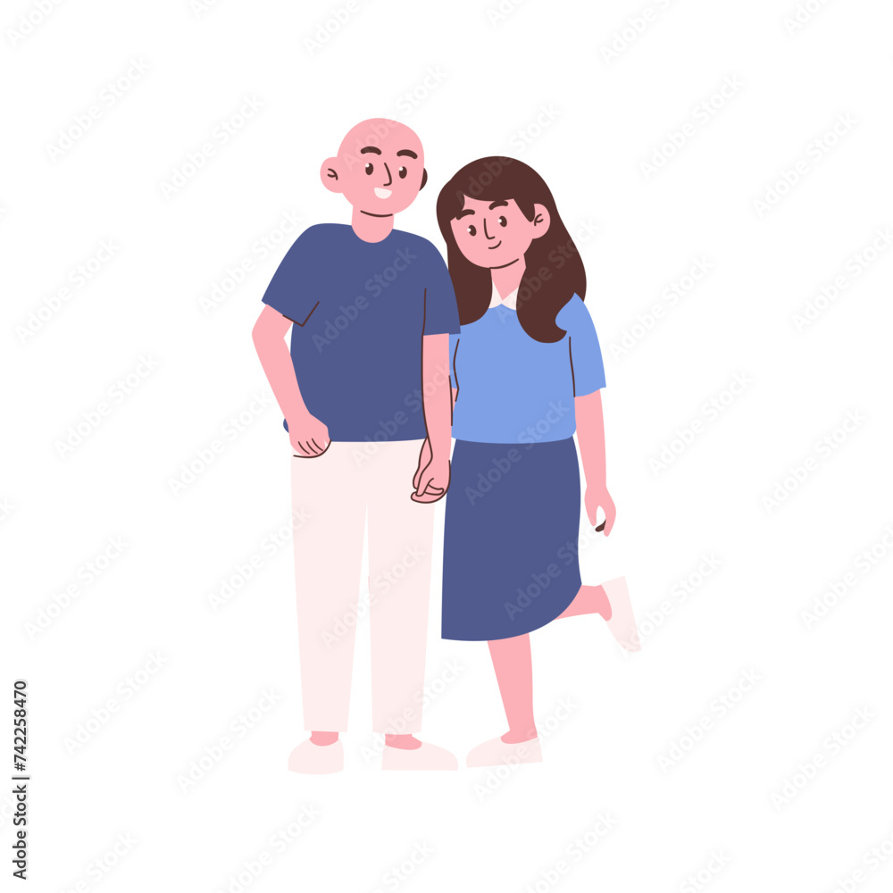 Fototapeta premium cancer day hugging vector pose vector