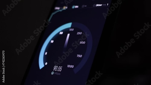 Internet speed test on a smartphone