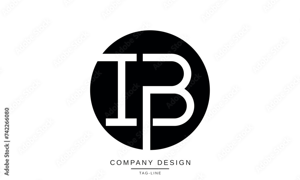 IB, BI Abstract Letters Logo Monogram Design IB, BI Abstract Letters Logo Monogram Design