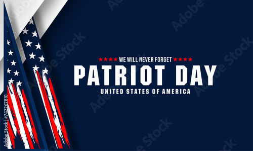 Patriot Day , 9/11 Memorial Background Design. Vector banner design template for Patriot Day. Vector Illustration. 