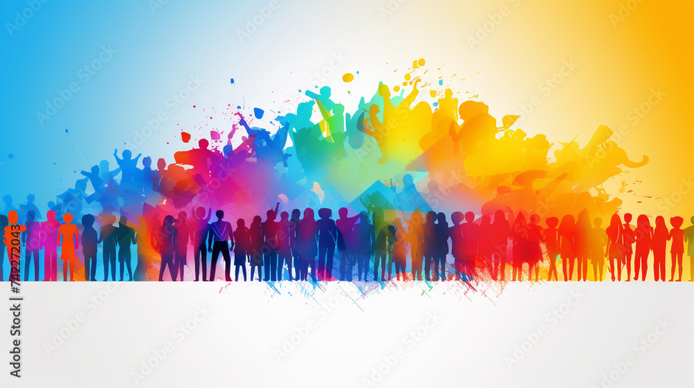 Colorful Rainbow Pride Month Vector Background Human Rights Diversity Concept LGBT Individuality