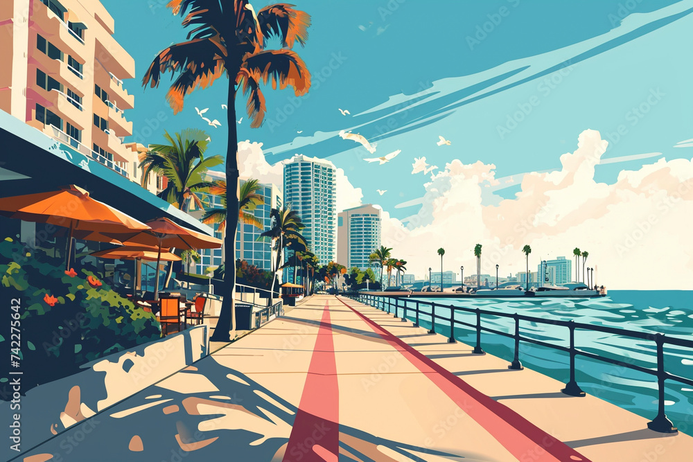 Postcard of Miami on a sunny day