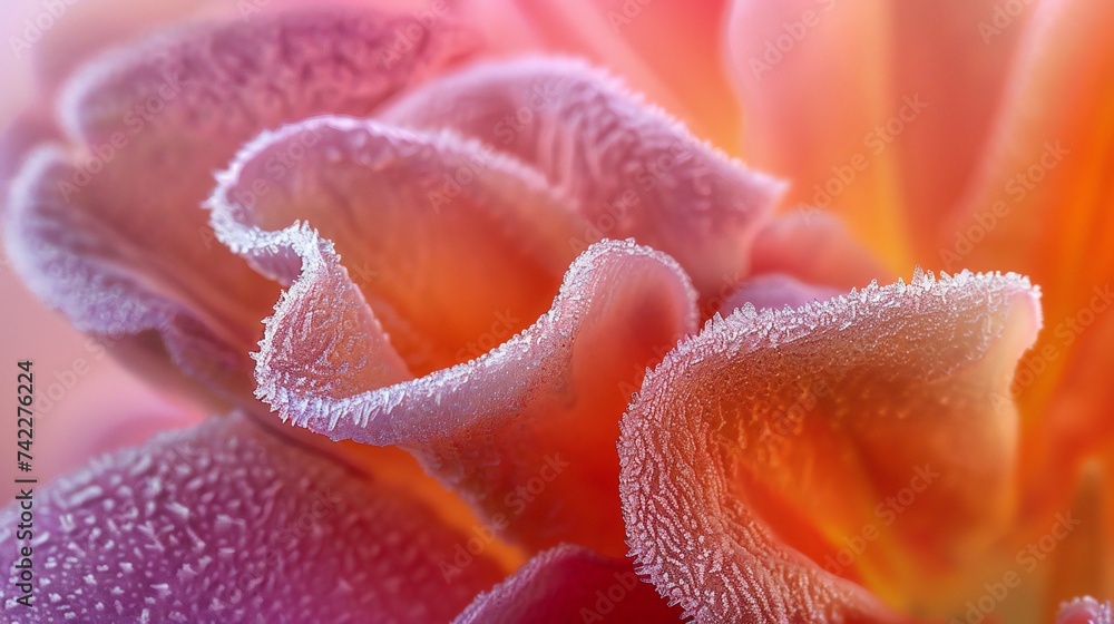Blended Beauty: Warm hues merge with frosty lobelia petals in stunning macro. Blended Beauty: Warm hues merge with frosty lobelia petals in stunning macro.