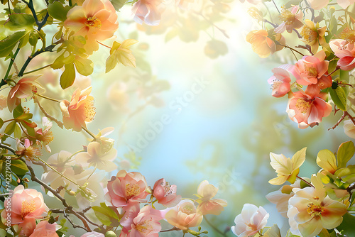 A burst of colour  Vibrant spring flowers in full bloom background with copy space  International Women s day  Mother s day  Spring Time