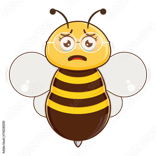 bee crying face cartoon cute
