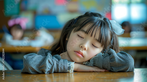 Snoozing Scholar: Nap Time in Class photo