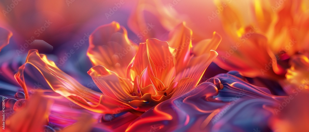 Liquid Fire: Lobelia petals dance with the vibrant energy of lava and the fluidity of ferrofluids.