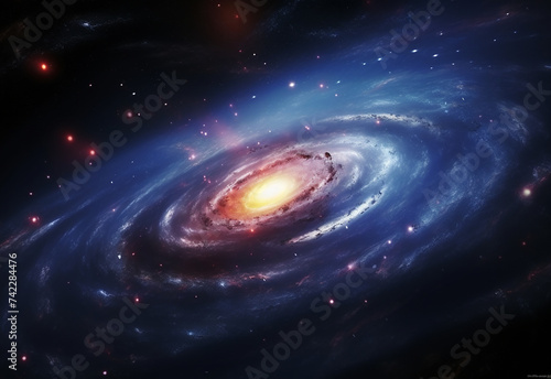 Galaxy image background, night sky, galaxies and stars