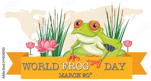 Colorful vector graphic for World Frog Day event