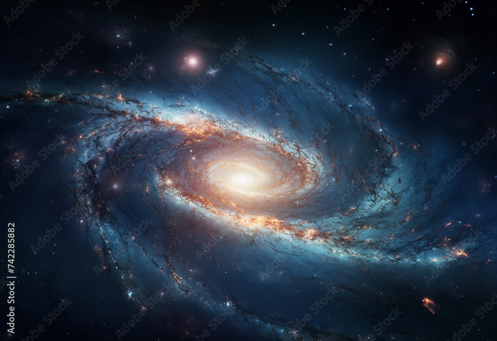 Galaxy image background, night sky, galaxies and stars