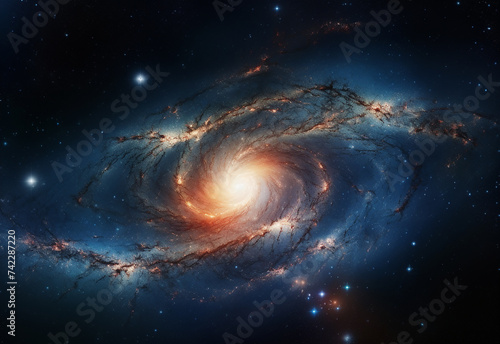 Galaxy image background, night sky, galaxies and stars