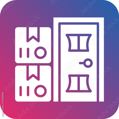 Delivery On Doorstep Icon Style