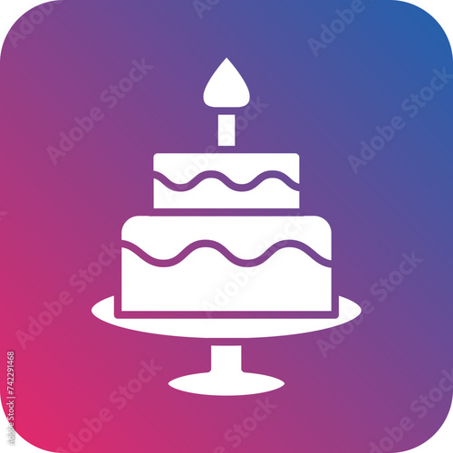 Two Layered Cake Icon Style