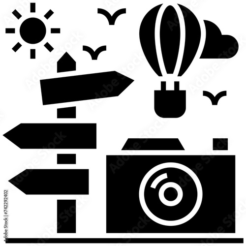 Tourism mockup solid icon design