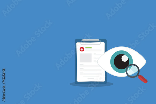 Eyesight medical consultation. Optometry. Eye protection. Ophthalmology vector illustration.	