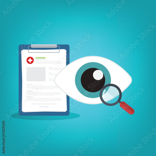 Eyesight medical consultation. Optometry. Eye protection. Ophthalmology vector illustration.	