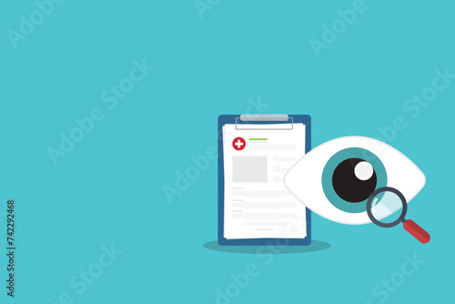 Eyesight medical consultation. Optometry. Eye protection. Ophthalmology vector illustration.	