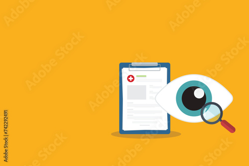 Eyesight medical consultation. Optometry. Eye protection. Ophthalmology vector illustration.	