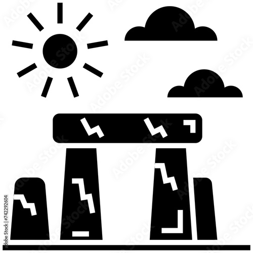 Stonehenge solid icon vector 