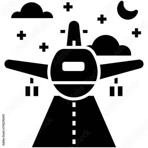 Airplane solid icon design 