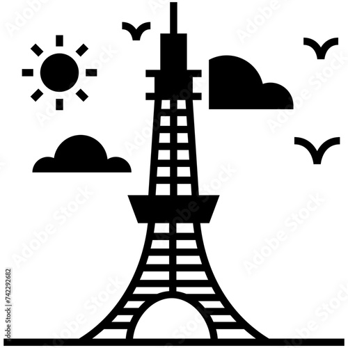 Torre de tokio solid icon design 
