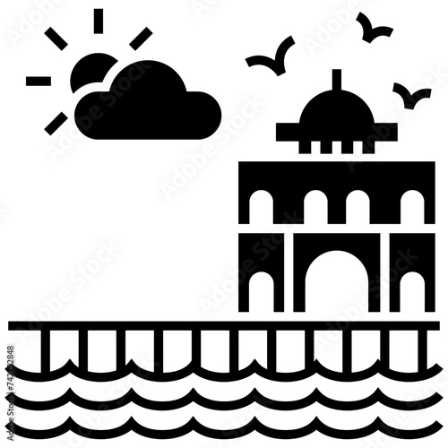 Hiran minar landmark solid icon 