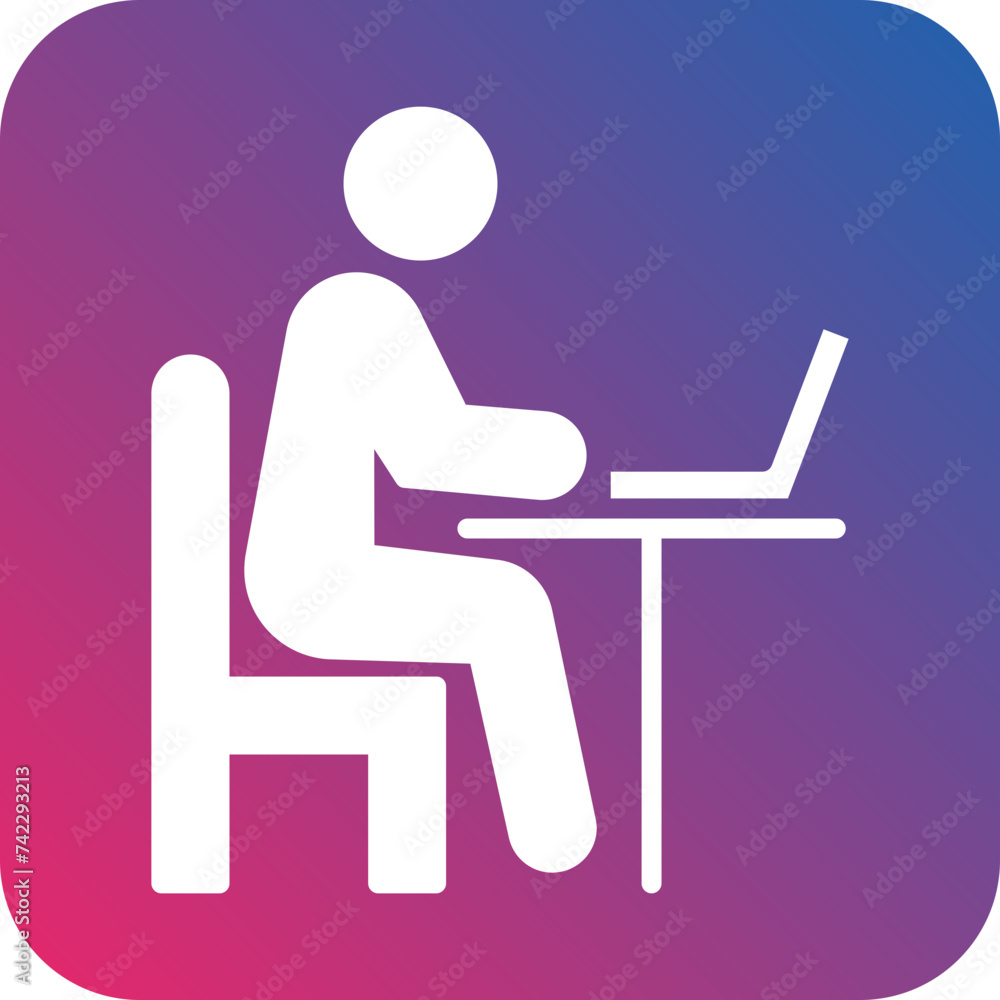 Working on Computer Icon Style Working on Computer Icon Style