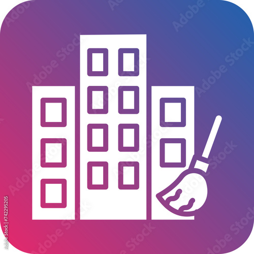 Hotel Cleaning Icon Style