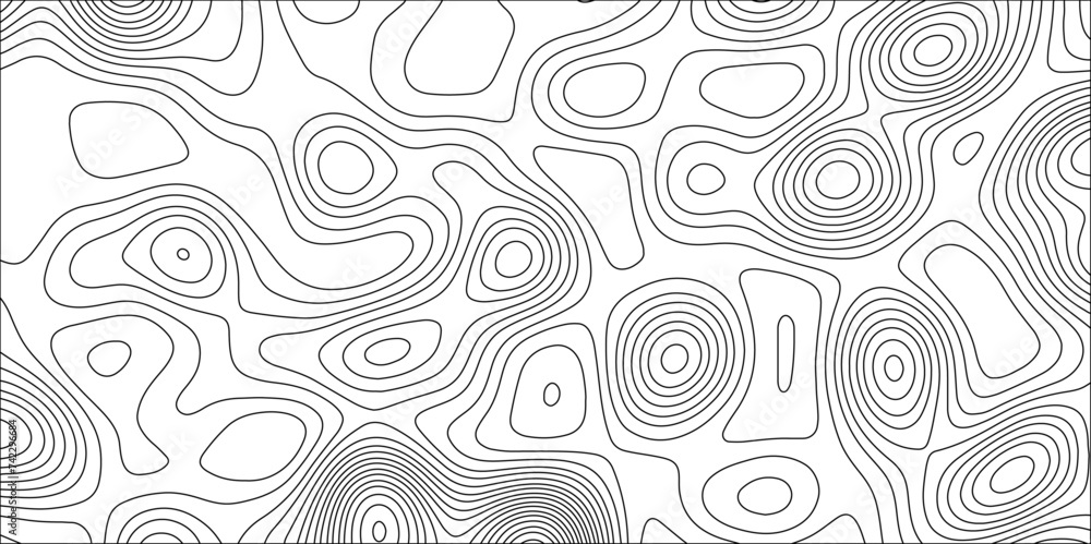 Contour map background. Geography scheme and terrain. Topography grid map. Stylized topographic contour map. Geographic line mountain relief. Abstract lines or wavy backdrop background.