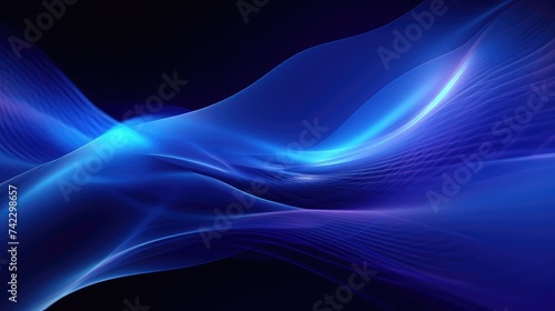 Blue abstract background with fractal design