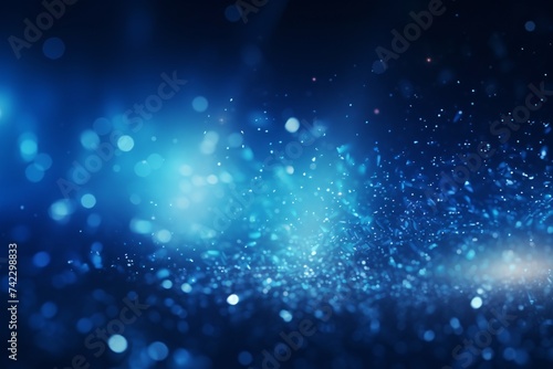 Blue sparkling textured festive background. Abstract Christmas sparkling bright bokeh blur scene illustration © lin