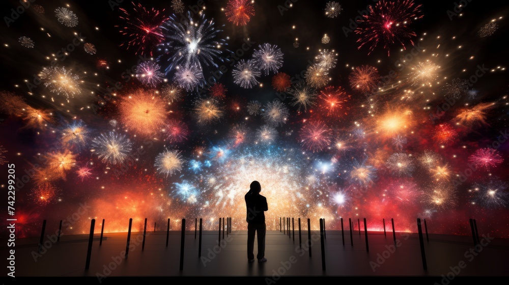 Generative AI Interactive digital installation allowing users to create virtual fireworks displays.