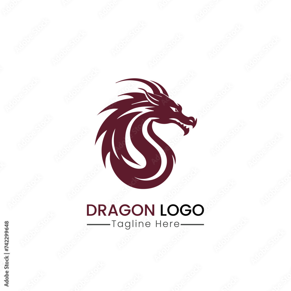 dragon logo design icon template minimalist