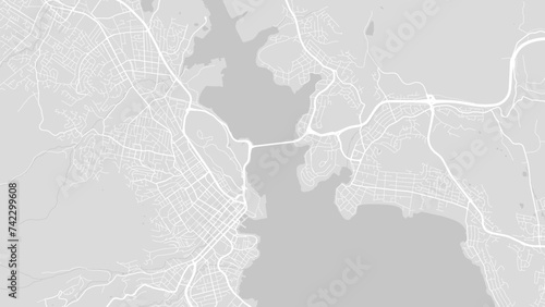 Foto Background Hobart map, Australia, white and light grey city poster