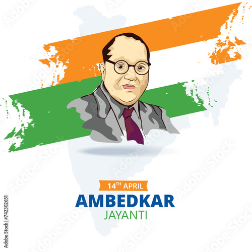 illustration of Bhimrao Ramji Ambedkar jayanti. photo