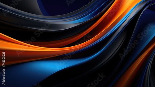 Blue and orange wallpaper with a blue background and a black background