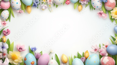 The Easter eggs make a festive border. Colorful decoration adds to the festivity. © IgitPro