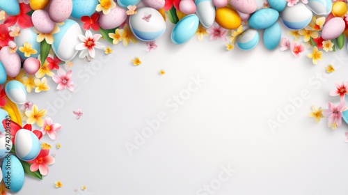 The Easter eggs make a festive decor. Colorful decoration adds to the festivity.