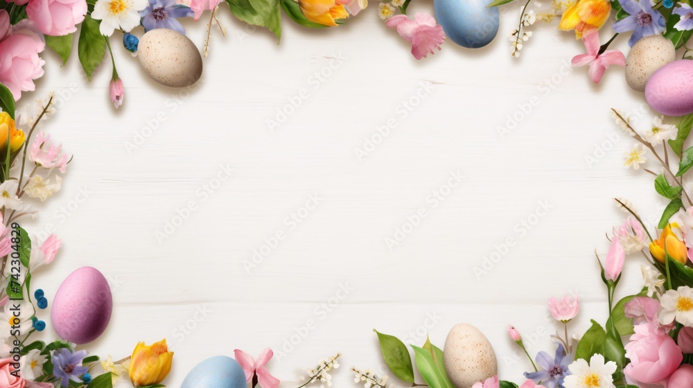 The Easter eggs form a wonderful frame. Spectacularly adorned for springtime.