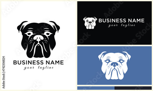 line head bulldog logo template