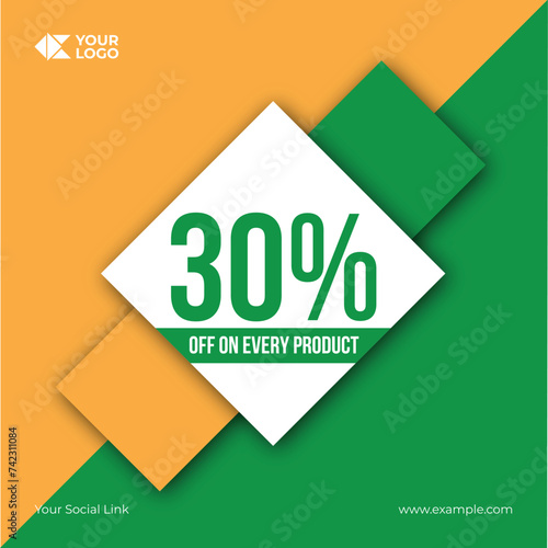 30% Off on Every Product Social Media post, Website post