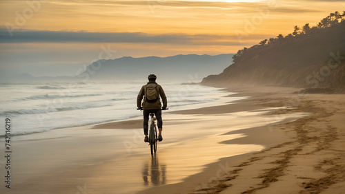 riding a bike on the beach © farzanehappy