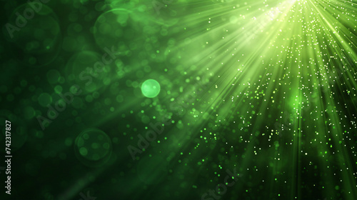 Asymmetric green light burst, an abstract ray of light, background overlay © Dennis