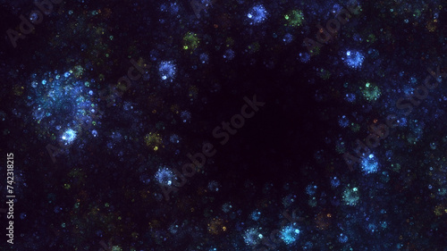3D manual rendering abstract round light background. Its not AI Generatd illustration.