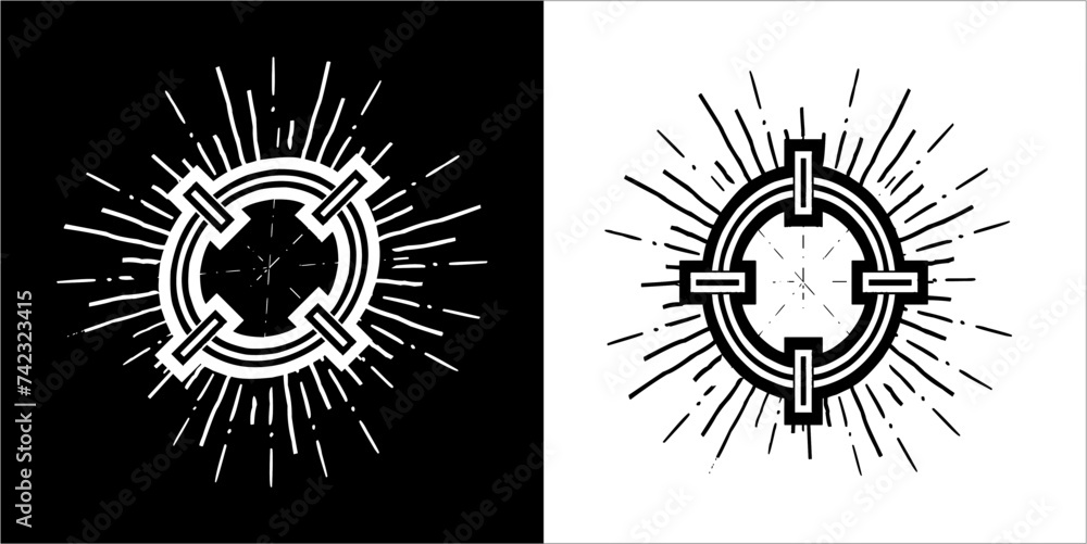 Fototapeta premium Illustration vector graphics of target shooting icon