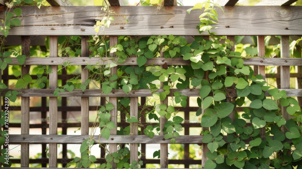 A rustic wooden trellis supports a flourishing m of climbing green beans their fuzzy vines weaving together to create a picturesque scene. These beans along with other vegetables A rustic wooden trellis supports a flourishing m of climbing green beans their fuzzy vines weaving together to create a picturesque scene. These beans along with other vegetables