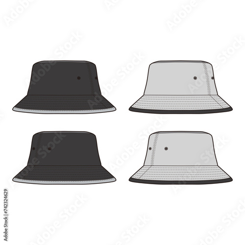 Bucket Hat Flat Sketch Vector Design Illustration