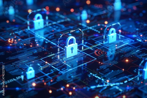 Digital encryption hologram, cyber security lock